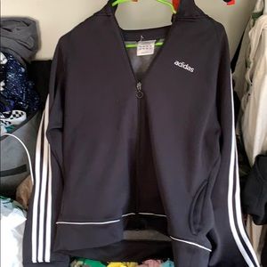 adidas black zip-up